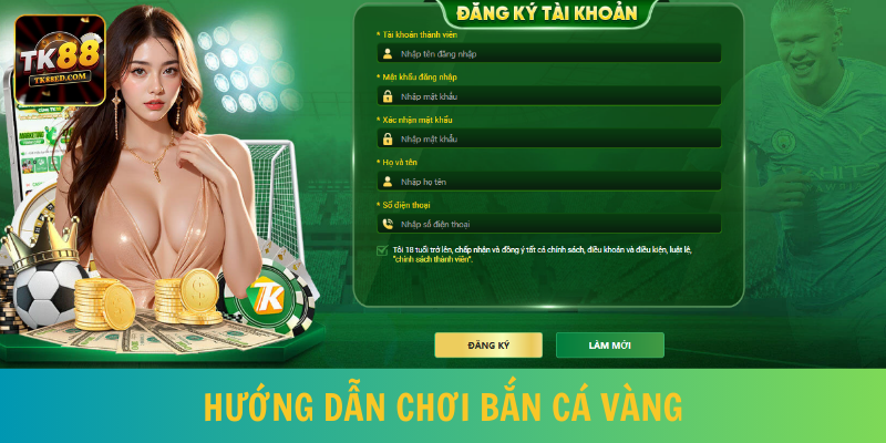 Điền thông tin vào form đăng ký của nhà cái TK88