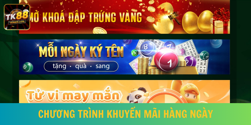 Khách hàng tham gia mỗi ngày nhận khuyến mãi TK88 siêu hời