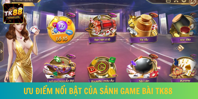 Sản phẩm game bài TK88 được thiết kế hiện đại, đẹp mắt