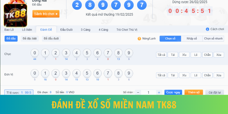 Người chơi có thể chọn đánh đề đầu, đề đặc biệt hoặc đầu cuối